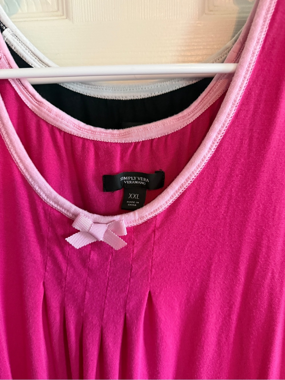 Simply Vera - Set of 2 Women’s Pink and Black Short Sleeve Nightshirt - Picture 4 of 4